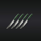 Damascus Steel Steak Knife Set, 4-pc (Green)